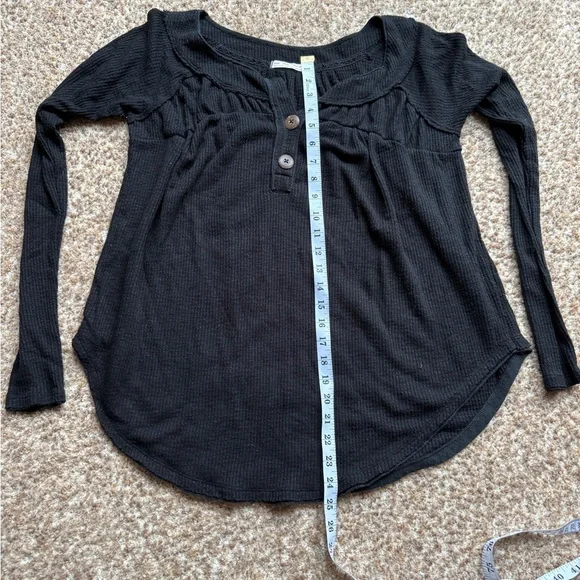 Free People We the Free Long Sleeve Lounge Flowy Top black xs - Picture 5 of 5